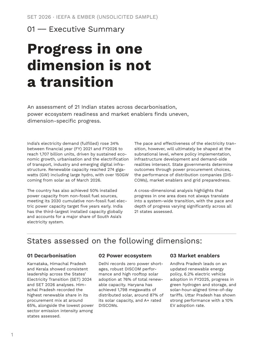 Executive summary — SET 2026 report spread